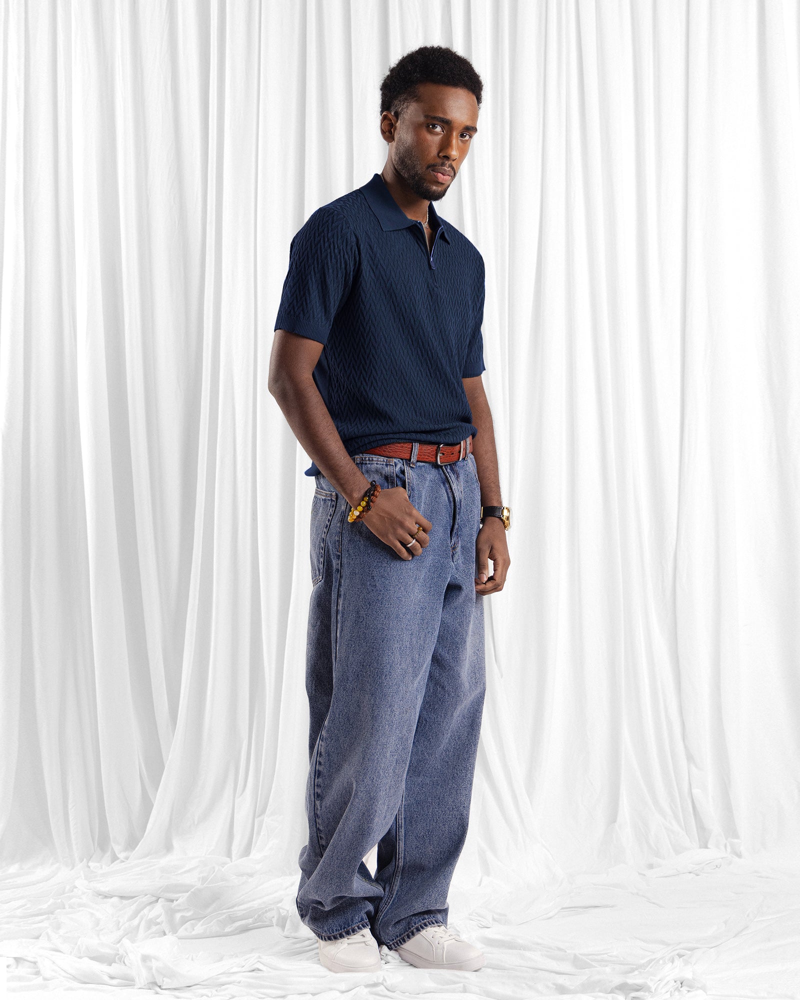 Men Zipper Polo