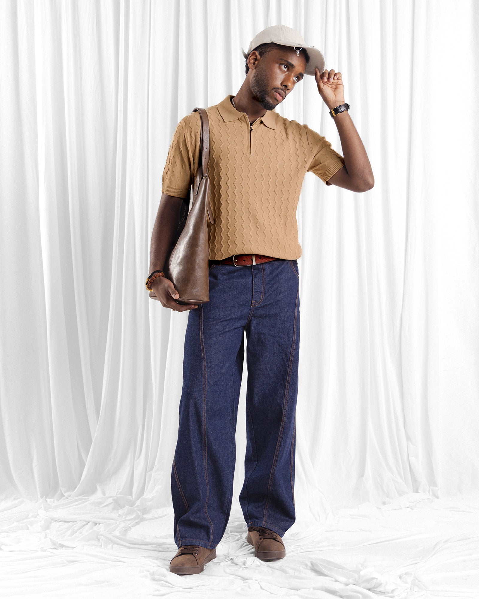 Men Zipper Polo