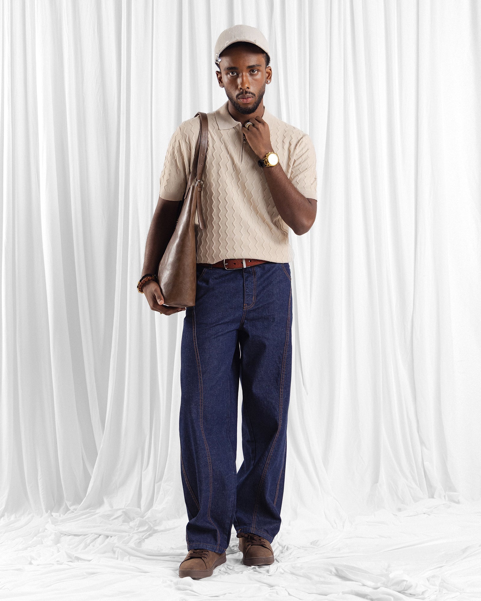 Men Zipper Polo