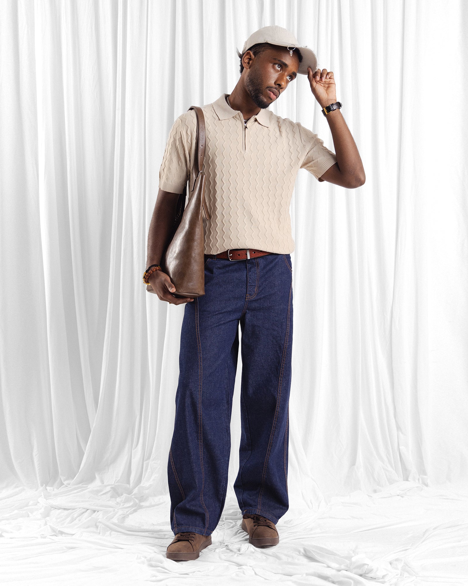 Men Zipper Polo