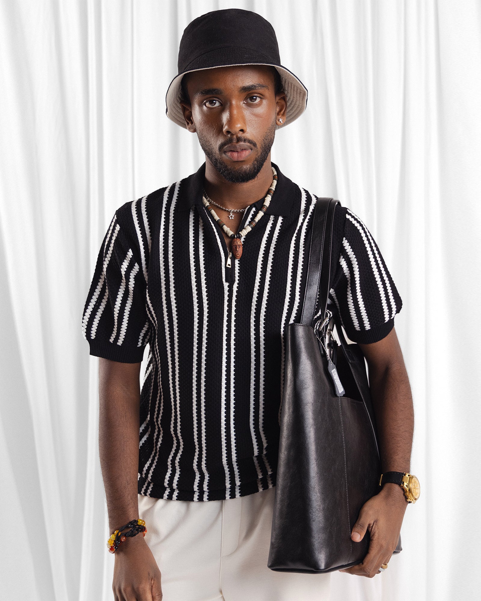 Men Zipper Polo