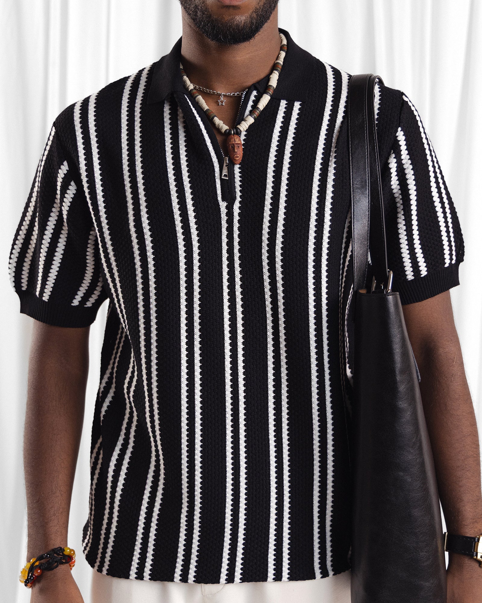 Men Zipper Polo