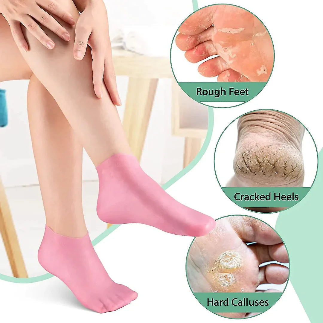 Silicon Gel Moisturizing Sock, Foot Care Protector, Women Foot Spa Pedicure